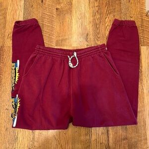 Ice Cream Maroon Printed Logo Sweat Pants D8